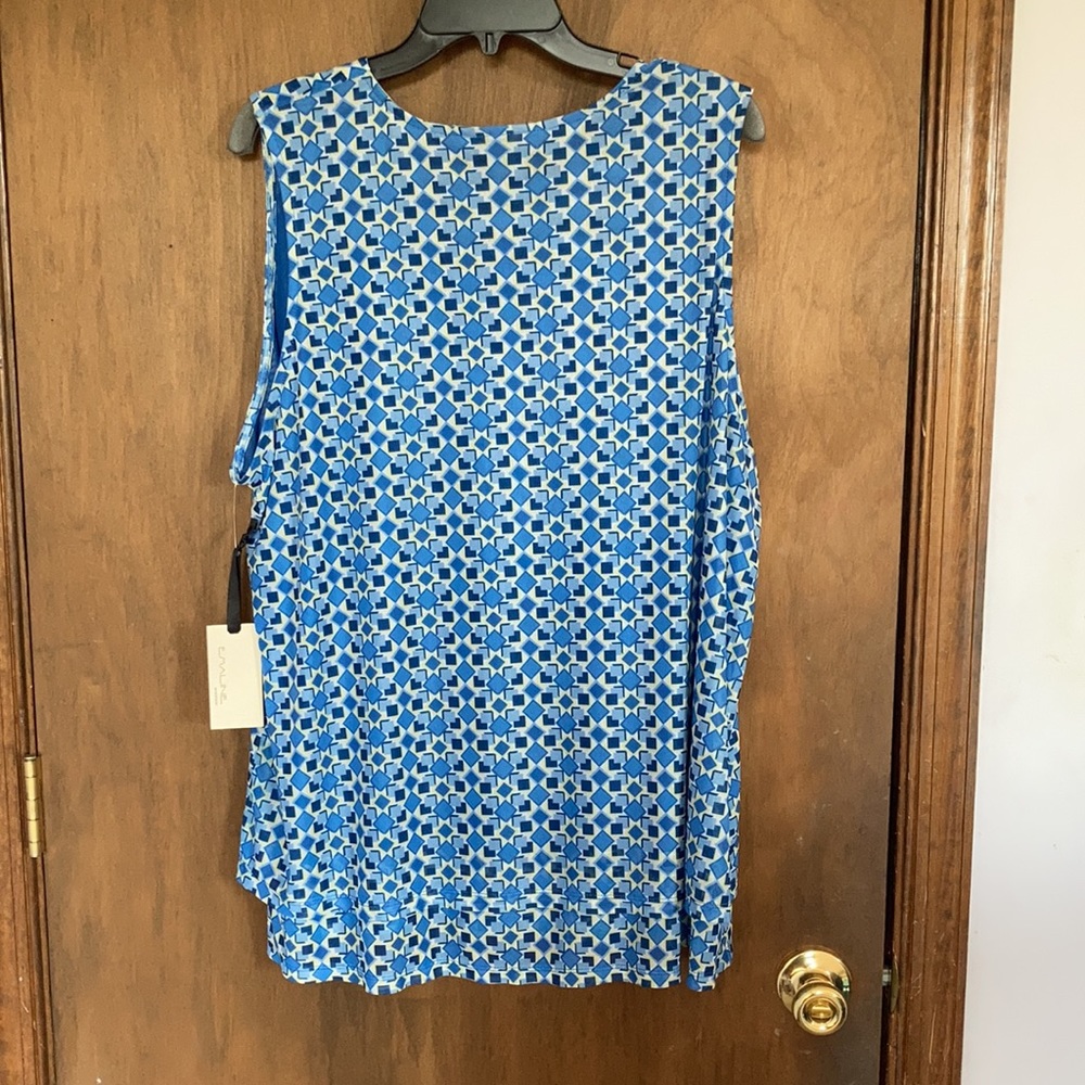 Emaline top sleeveless abstract geometric print w stretch casual office 1X  3X - Picture 9 of 17
